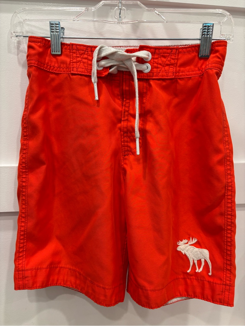 Abercrombie & Fitch Bright Red Boys Swim Shorts with White Drawstring